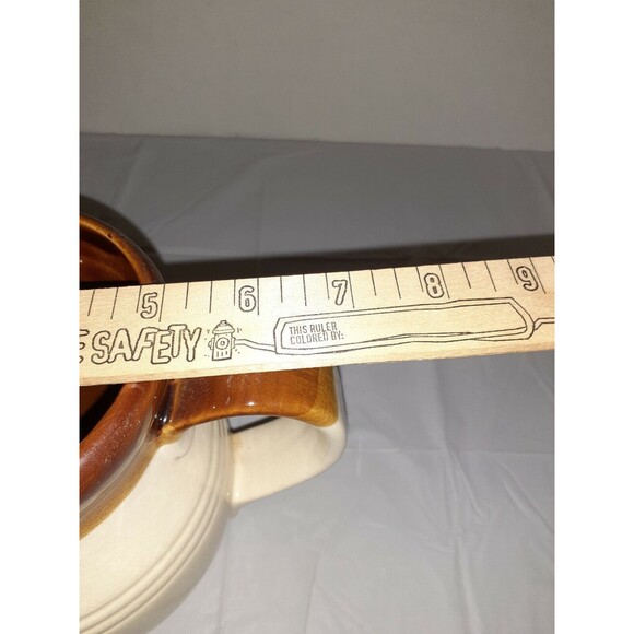 Vintage Earth Tone Stoneware Pitcher/ Kitchen Utensil Holder 6 Inch Bohemian - Picture 5 of 5